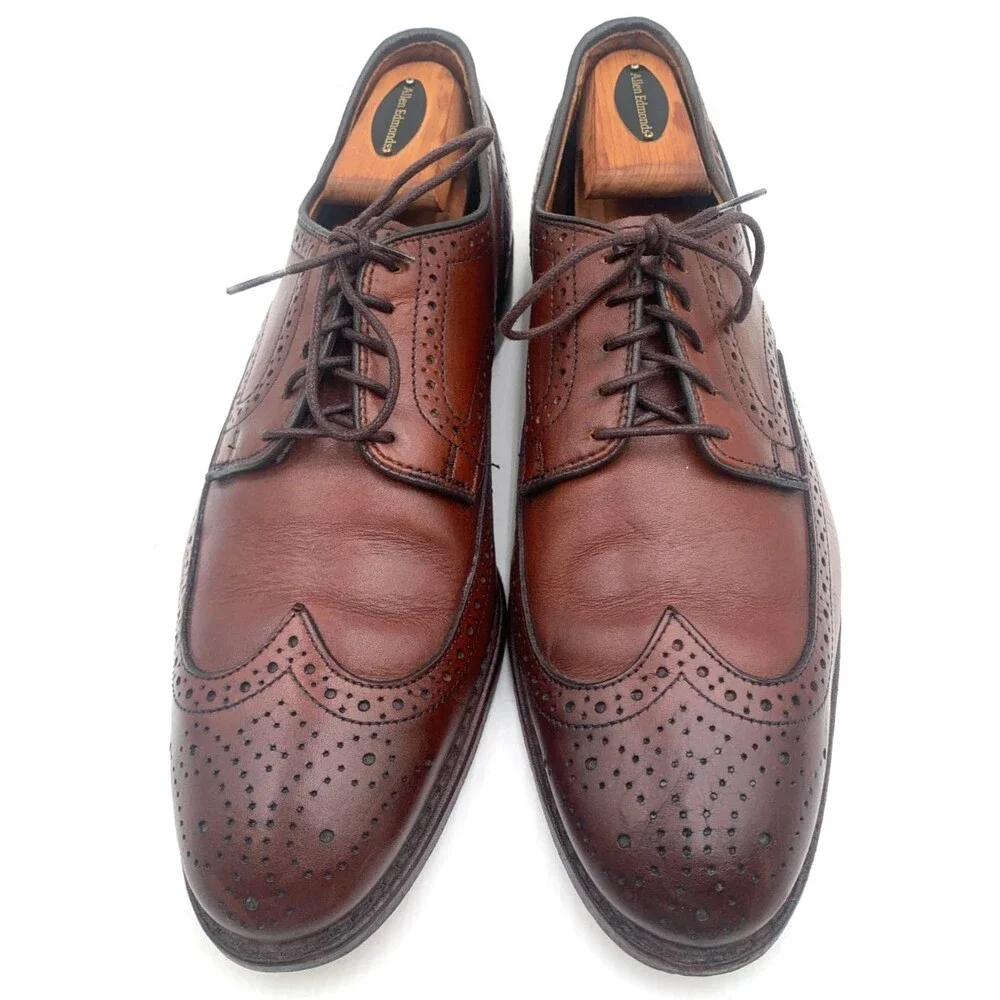 Allen Edmonds Madison Park Wingtip Brogue Derby Shoes Men's Sz 9D Walnut Brown